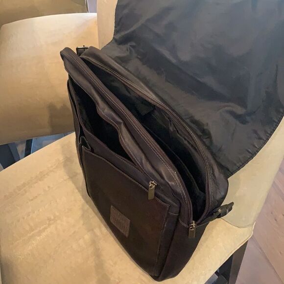 All Leather Brown Computer Bag - Picture 7 of 12